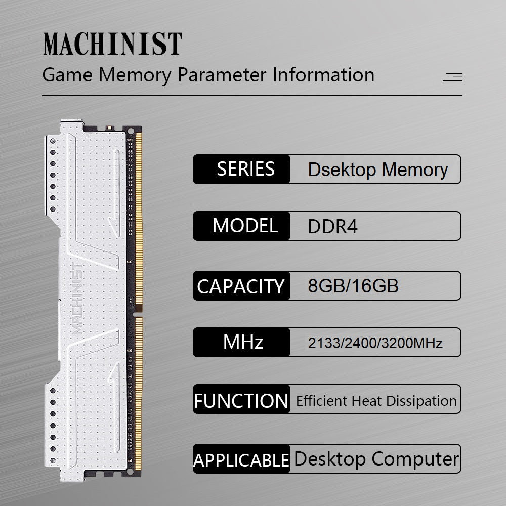 MACHINIST DDR4 RAM 3200MHz 8GB/16GB Desktop Memory