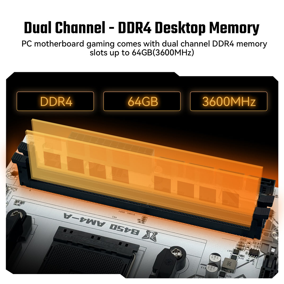 MACHINIST B450-AM4-A Motherboard Compatible with AMD AM4 Socket Ryzen 1-5th CPUs DDR4