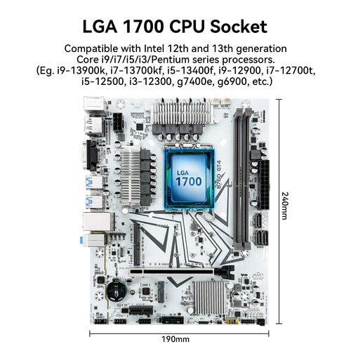 MACHINIST B760 GT4 Motherboard Compatible with Intel 12th/13th LGA 1700 CPUs