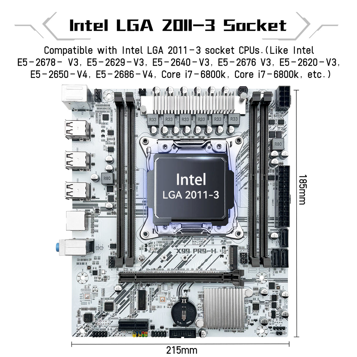 MACHINIST X99 PR9-H1 LGA 2011-3 Motherboard for Intel Xeon E5 V3/V4 Core i7 DDR4 Micro ATX