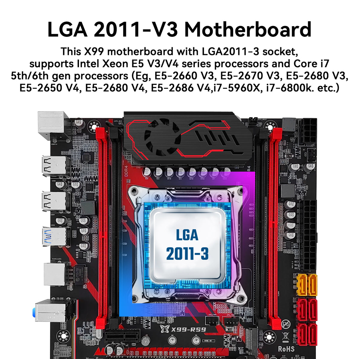 MACHINIST X99 RS9 Motherboard LGA 2011-3 for Intel Xeon E5 V3/V4 Core i7 DDR4