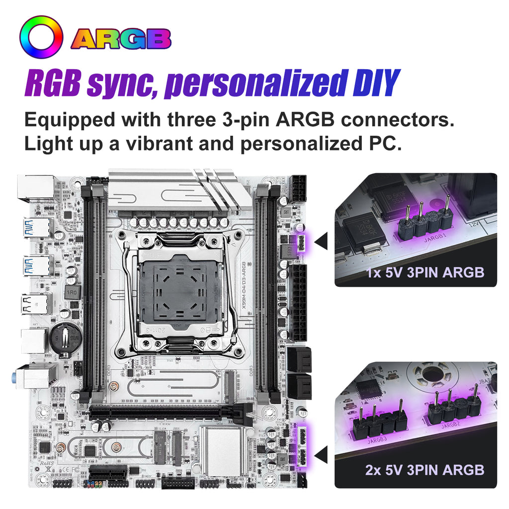 MACHINIST X99 D4/D3-AGRB Motherboard for Intel LGA 2011-3 CPUs, with DDR3 and DDR4 Slots